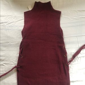 Sleeveless Sweater Turtleneck Tunic